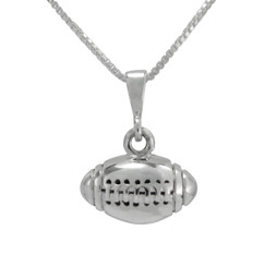 Sterling Silver Football Pendant Necklace