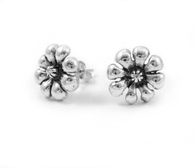 Sterling Silver Wildflower Stud Post Earrings