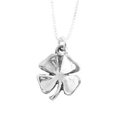 Lucky Four Leaf Clover Sterling Silver Necklace