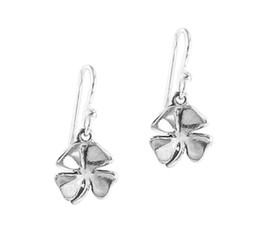 Lucky Four Leaf Clover Sterling Silver Earrings