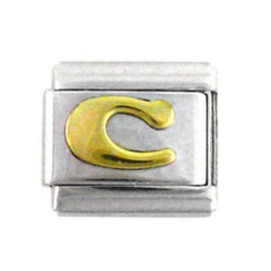 Italian Link Initial Charm, Letter C