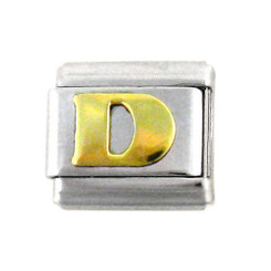 Italian Link Initial Charm, Letter D