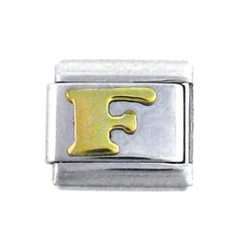 Italian Link Initial Charm, Letter F