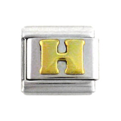 Italian Link Initial Charm, Letter H