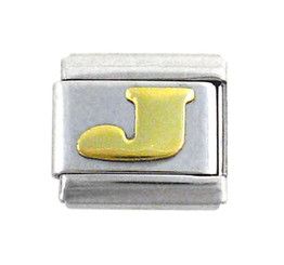 Italian Link Initial Charm, Letter J
