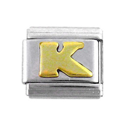 Italian Link Initial Charm, Letter K