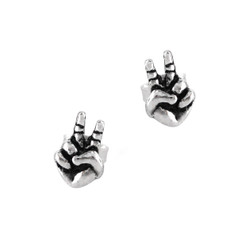Sterling Silver "Peace Out" Post Stud Earrings