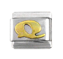 Italian Link Initial Charm, Letter Q