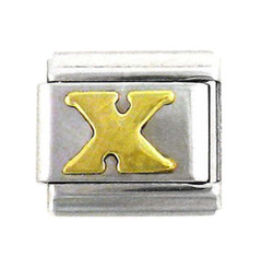 Italian Link Initial Charm, Letter X