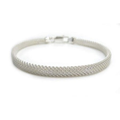 Sterling Silver Mesh Lobster Clasp Bracelet, 8.5"