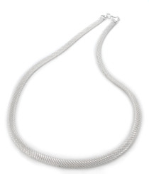 Sterling Silver Italian Mesh Lobster Clasp Necklace, 18"