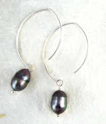 Sterling Silver Modern Peacock Pearl Earrings