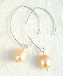 Sterling Silver Modern Pink Pearl Earrings