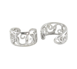 Sterling Silver Bold Spirals Open Ear Cuff Earring, One Piece
