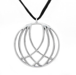 Sterling Silver "Wings" Medallion on Ultra Fiber Suede Cord, 16"