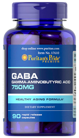 Item # 17610 / GABA (Gamma Aminobutyric Acid) 750 mg 90s / GABA（伽瑪氨基丁酸）750毫克 90粒