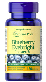 Item#14966 / Blueberry Eyebright Complex (With Extracts of Marigold And Grape Seed) 山桑子(藍莓)&小米草複合配方 (含萬壽菊及葡萄籽莘取物) 120粒