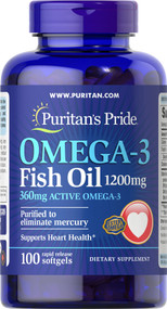 Item 13326 / Omega-3 Fish Oil 奧米加3 魚油丸 1200 毫克 (含360毫克活性奧米加3) 100粒