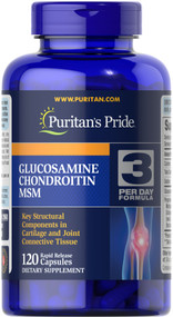  Item # 12968 / Puritan's Pride Double Strength Glucosamine, Chondroitin & MSM  (Capsule Form) 120s /  雙倍強效葡萄糖胺、軟骨素、MSM膠囊配方 120粒