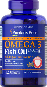 Item # 16128 / Triple Strength Omega-3 Fish Oil 1400 mg (950 mg Active Omega-3 ) 120s / 三倍強效奧米加3魚油丸1,400毫克 (含950毫克活性奧米加3) 120粒