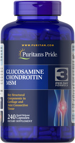 Item # 12786 / Puritan's Pride Glucosamine, Chondroitin & MSM(Capsule Form) 240s /  葡萄糖胺、軟骨素、MSM膠囊配方 240粒