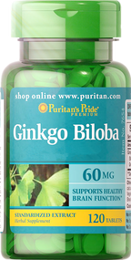 Item # 7654 / Ginkgo Biloba Standardized Extract 60 mg 120s / 銀杏葉標準化萃取物60毫克100粒