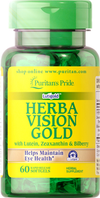 Item # 55691 / HerbaVision Gold With Lutein, Zeaxanthin, Bilberry 60s / HerbaVision Gold 草本護眼配方 [Lutigold™葉黃素，玉米黃素及山桑子(藍莓)] 60粒