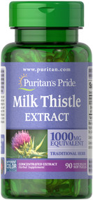 Item # 1944 / Milk Thistle 1000 mg (250 mg 4:1 Extract) (Silymarin) 90s / 奶薊1,000 毫克 (250毫克 4:1莘取物) (水飛薊素) 90粒