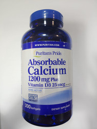 Item # 6274 / Absorbable Calcium 1200mg Plus Vitamin D3 25mcg (Per Serving) 200s / 鈣 1,200毫克及維他命D 25 微克配方(容易吸收型) 200粒