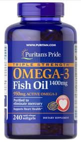 Item # 34888 / Triple Strength Omega-3 Fish Oil 1400 mg (950 mg Active Omega-3 ) 240s / 三倍強效奧米加3魚油丸1,400毫克 (含950毫克活性奧米加3) 240粒