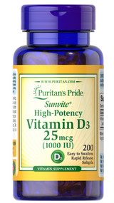 Item # 15606 / Vitamin D3 1000 IU 200s / 維他命D3 1,000 IU 200粒