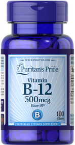Item # 1370 / Vitamin B-12 500 mcg 100s  / 維他命B-12 500微克 100粒
