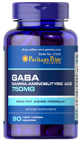 Item # 17610 / GABA (Gamma Aminobutyric Acid) 750 mg 90s / GABA（伽瑪氨基丁酸）750毫克 90粒[EXP 有效日期 4/2026] 