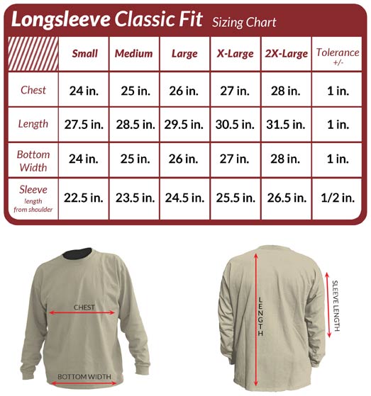 Get your perfect long sleeve t-shirt in the perfect fit. Check the guides before you buy