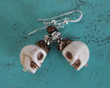 White Turquoise Skull Bohemian Earrings