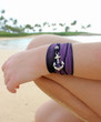 Anchor - Silk Ribbon Wrap Bracelet, by Ever Designs Jewelry