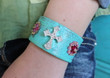 Turquoise Cross Leather Cuff