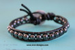 Hematite Boho Leather Wrap Bracelet