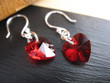 Red Swarovski Crystal Earrings - Genuine Sterling Silver, by Ever Designs Jewelry