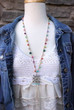 Multi-Color Bohemian Crocheted Necklace With Ethnic Pendant