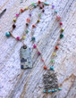 Multi-Color Bohemian Crocheted Necklace With Ethnic Pendant