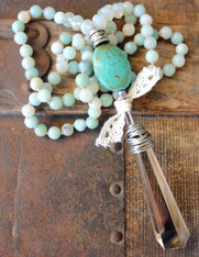 Seafoam Long Knotted Necklace