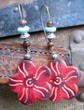 Boho Flower Leather Earrings