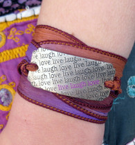 Live Laugh Love - Silk Ribbon Wrap Bracelet