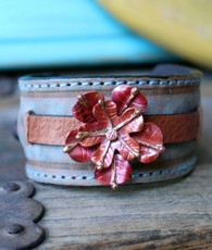 Desert Flower Leather Cuff