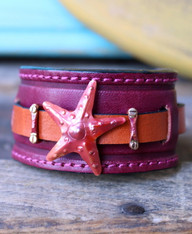 Starfish Leather Cuff