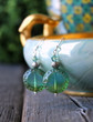 Raindrop Earrings - Green Czech Glass