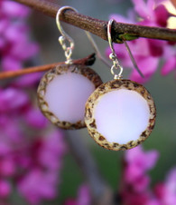 Raindrop Earrings - Pink Czech Glass