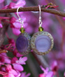 Raindrop Earrings - Purple Czech Glass