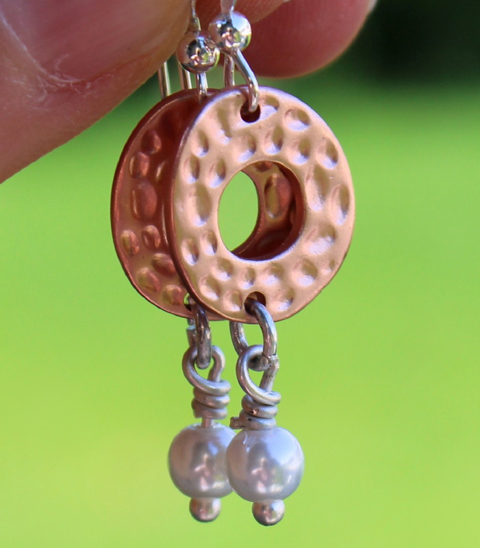 Dimpled Copper Pearl Earrings Ever Designs Jewelry